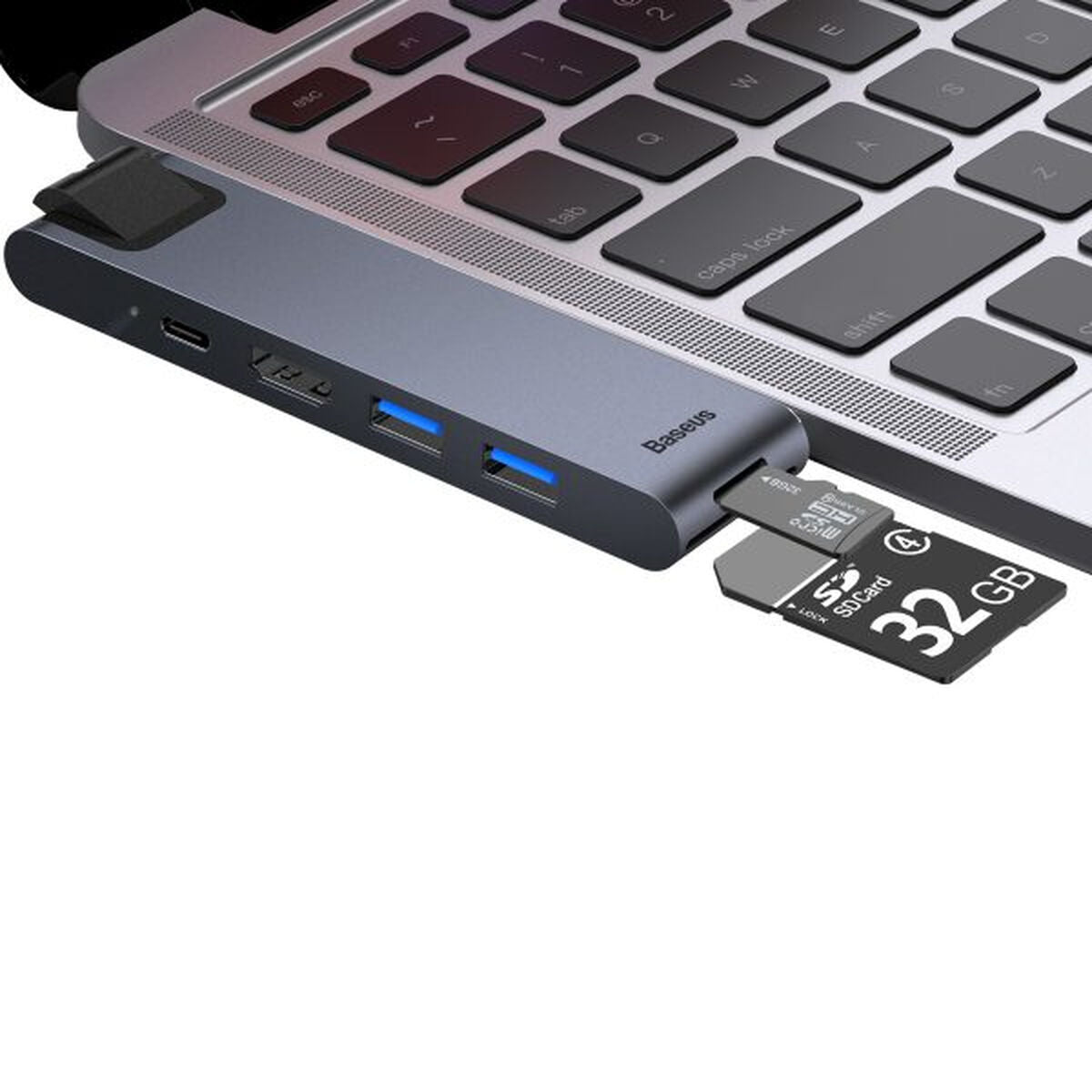 USB Hub Baseus CAHUB-L0G Grey Black/Silver