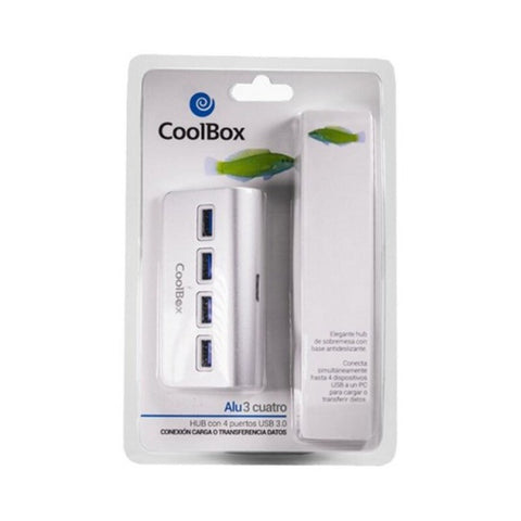 USB Hub CoolBox COO-HU4ALU3 Silver
